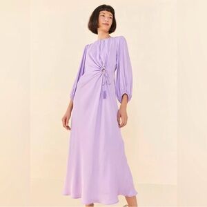 FARM Rio Piping cutout balloon sleeve dress in lavender